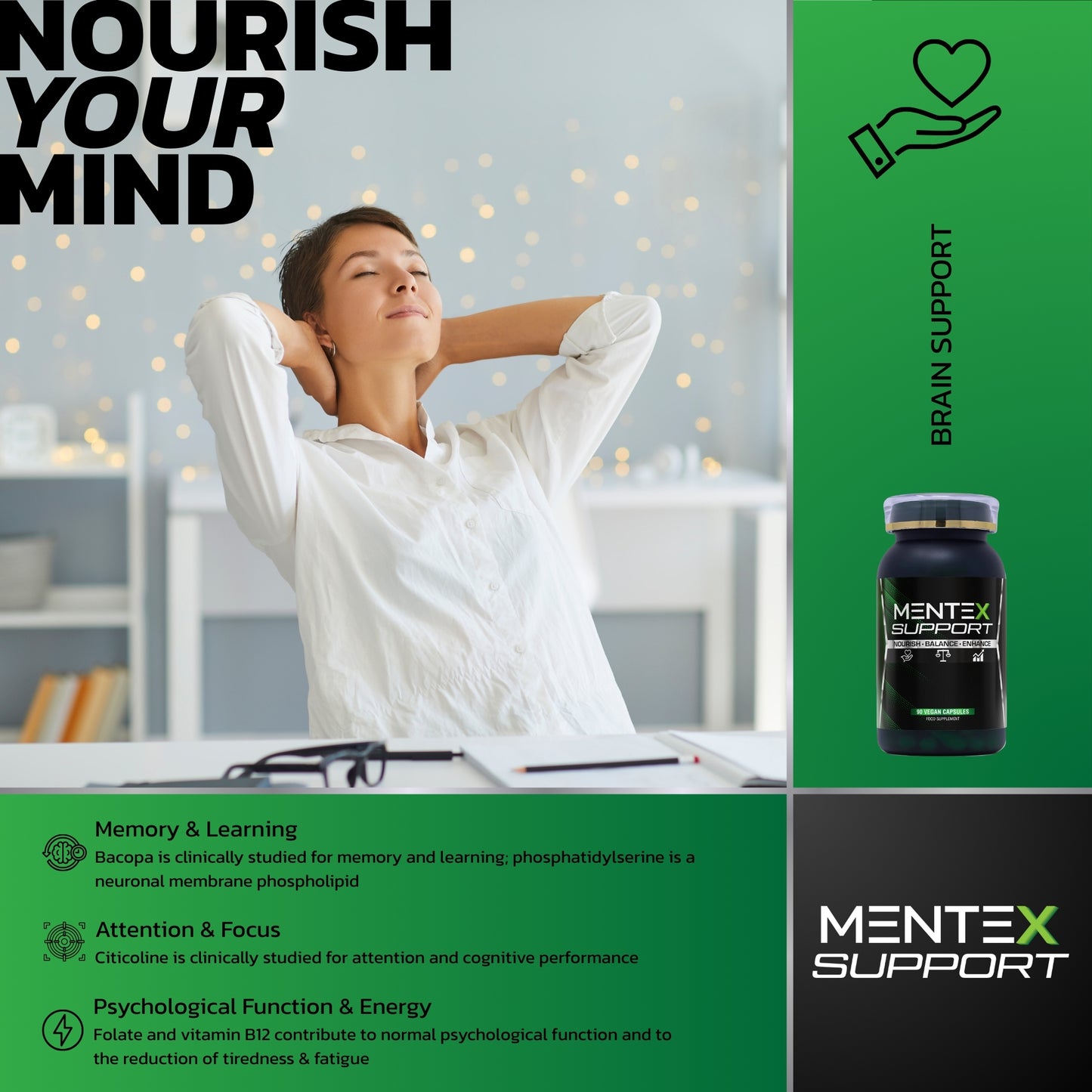 Mentex Support - Nootropic Brain Supplement