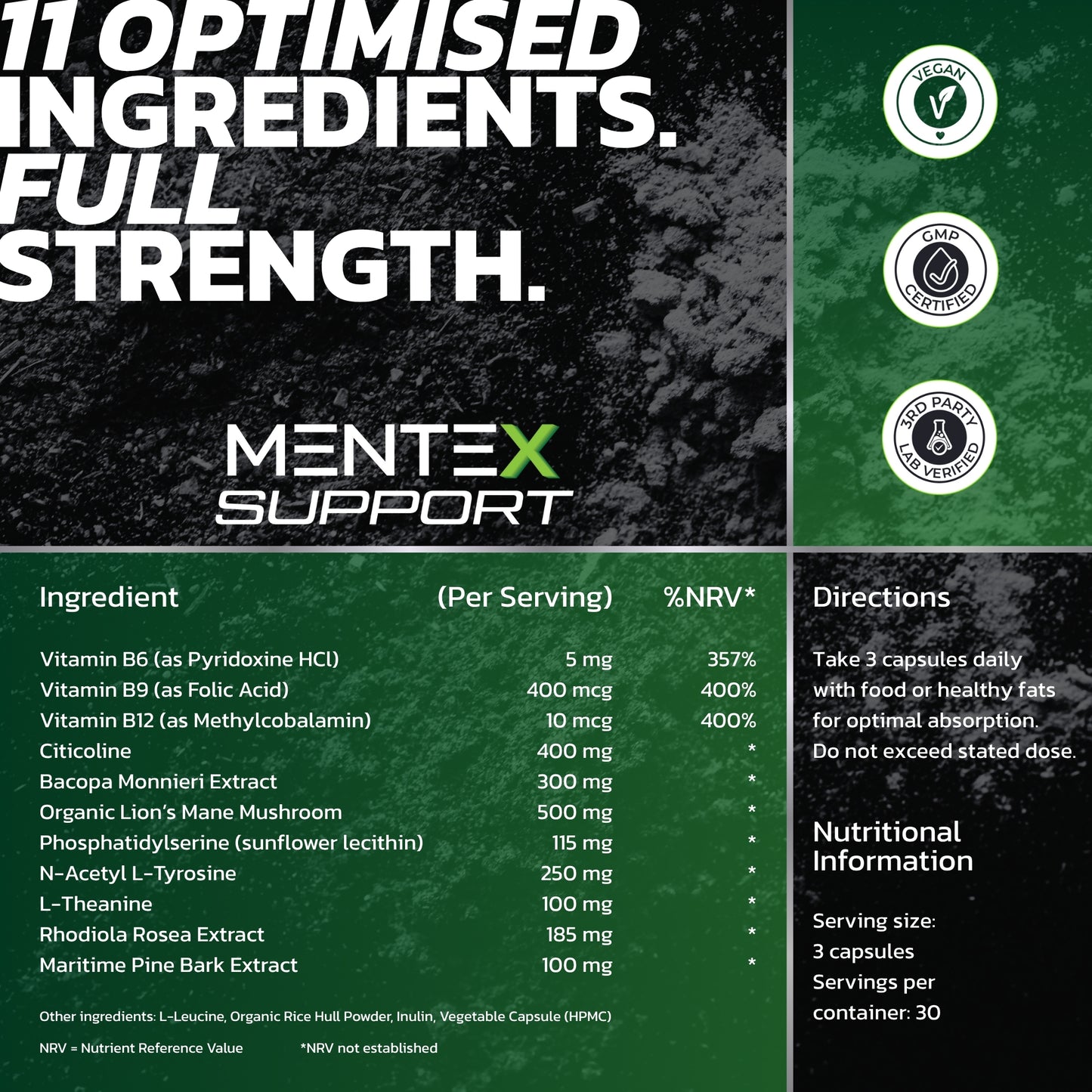 Mentex Support - Nootropic Brain Supplement