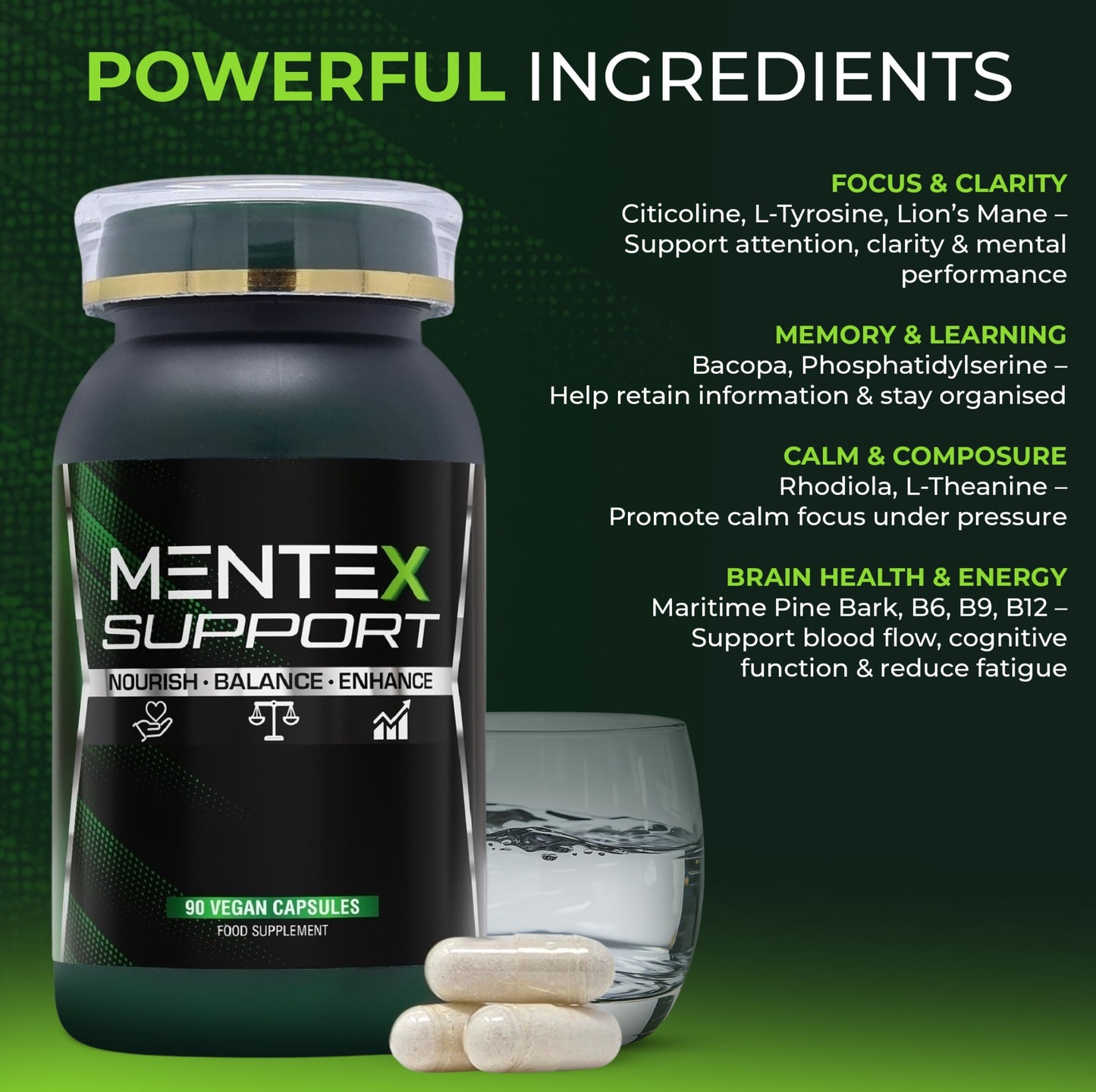 Mentex Support - Nootropic Brain Supplement